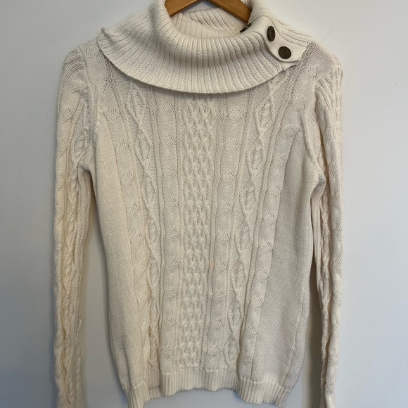 Marie Claire Cozy Cable Knit Sweater Cream size medium - Picture 2 of 5